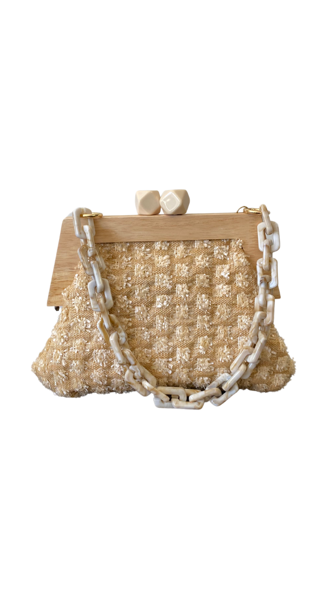 clutch cadena y piedra camel