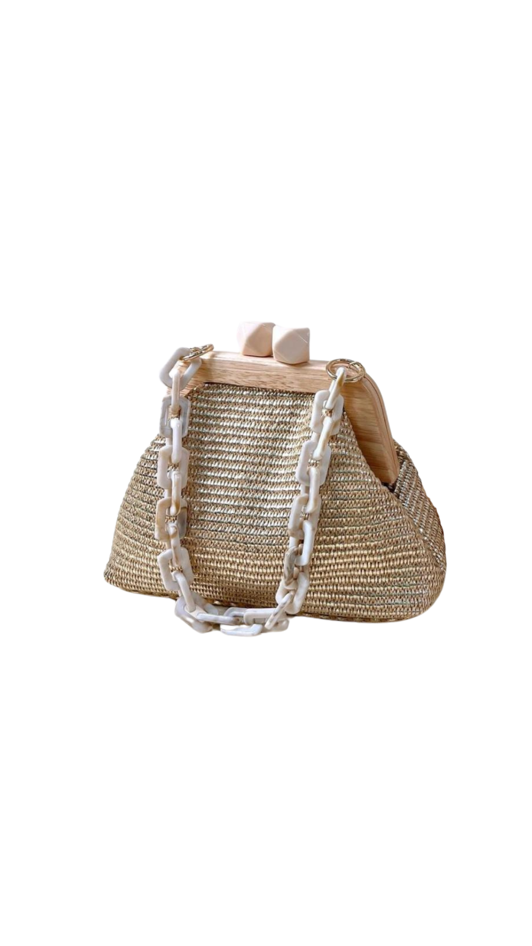 Clutch cadena y piedra dorada