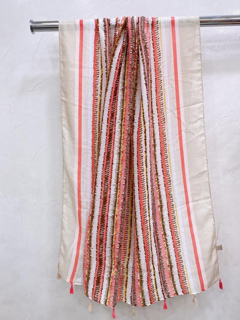 Pañuelo XL rayas naranjas