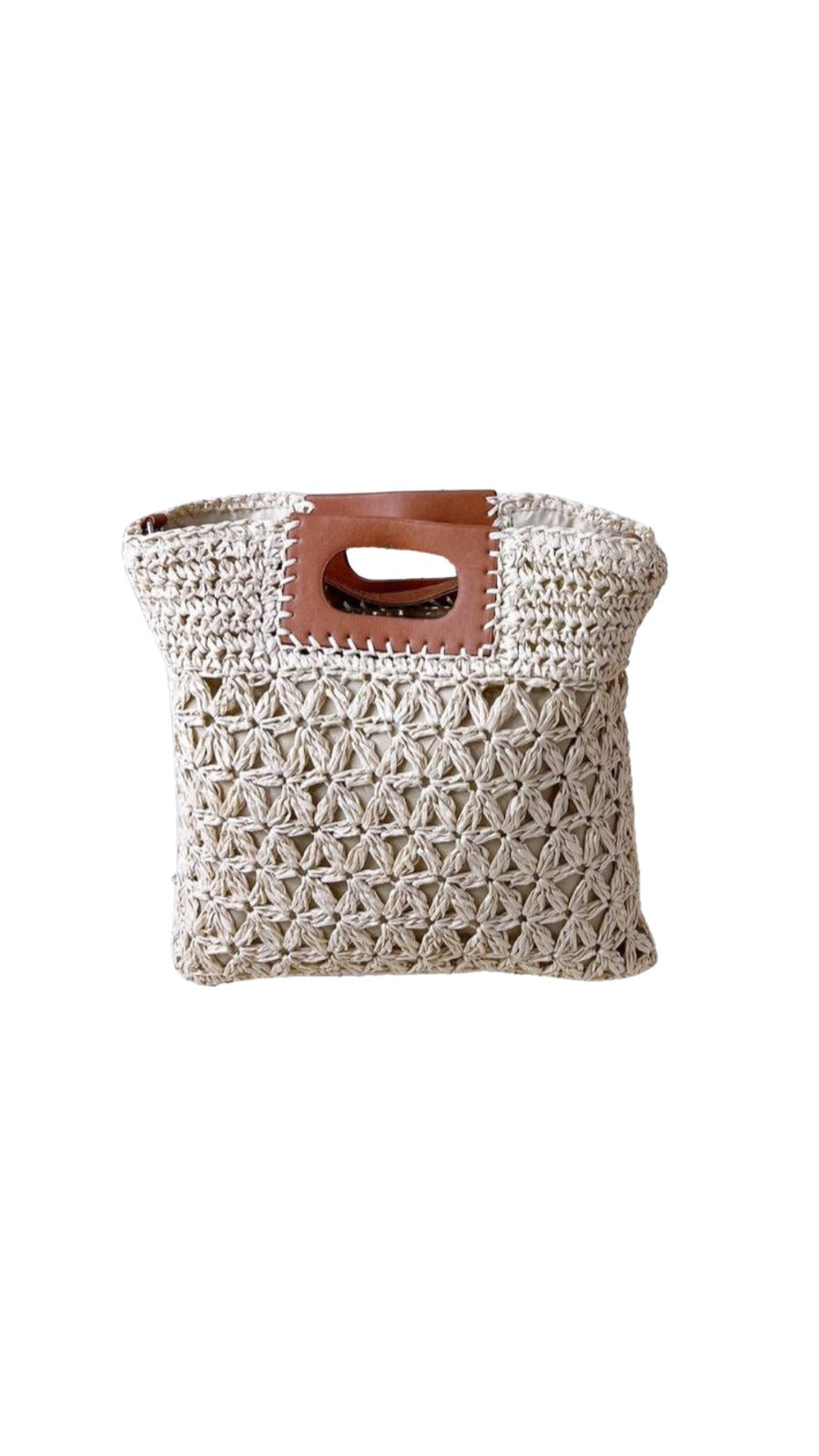 Clutch mediano tejido beige