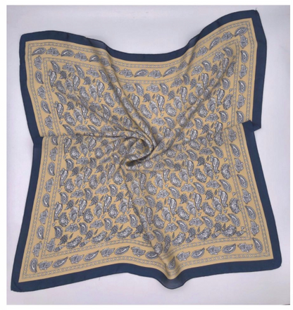 Pañuelo beige marco negro