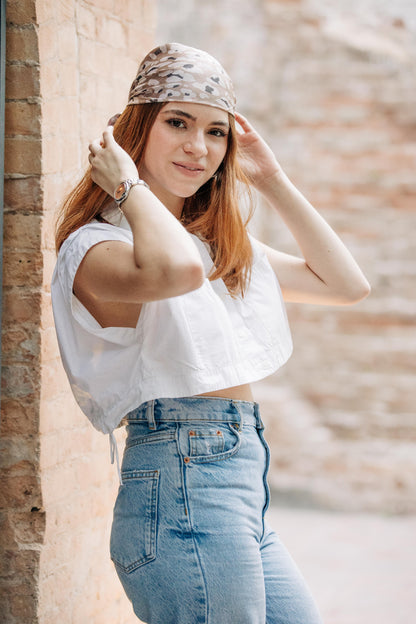 Pañuelo animal print tonos rosas