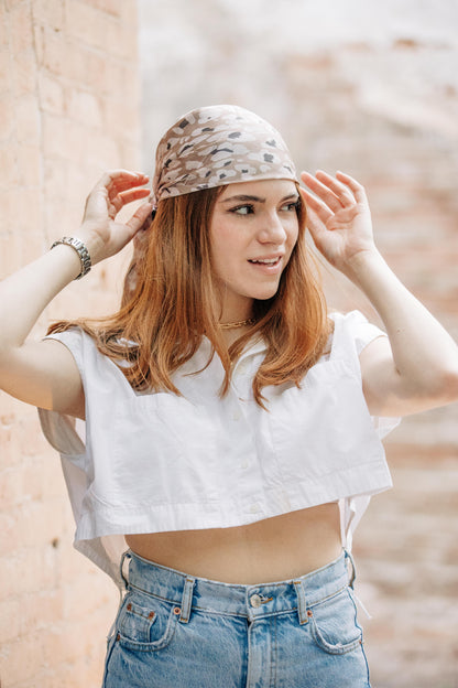 Pañuelo animal print tonos rosas