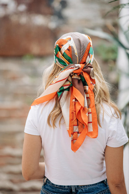Pañuelo Cintos Verdes y Naranja
