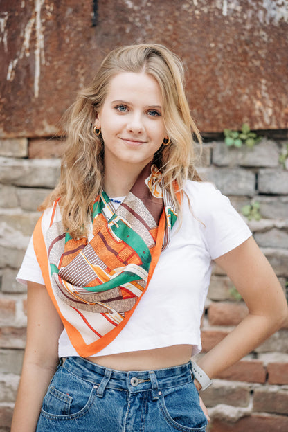 Pañuelo Cintos Verdes y Naranja