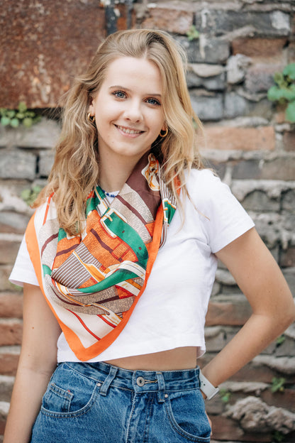 Pañuelo Cintos Verdes y Naranja