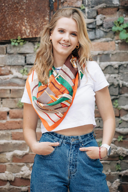 Pañuelo Cintos Verdes y Naranja