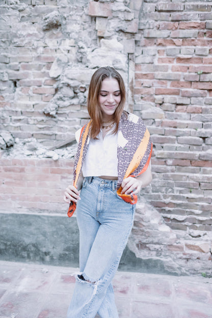 Pañuelo Naranja con cafe