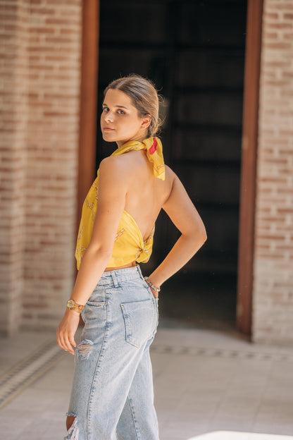 Pañuelo XL cadenas Amarilla