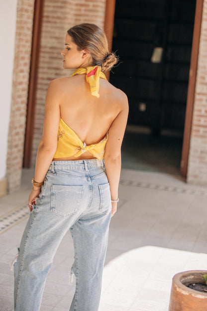 Pañuelo XL cadenas Amarilla