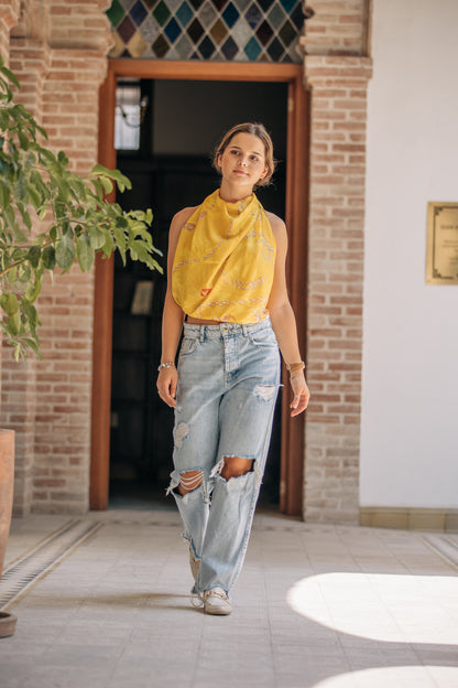 Pañuelo XL cadenas Amarilla