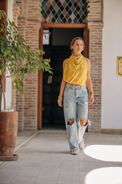 Pañuelo XL cadenas Amarilla