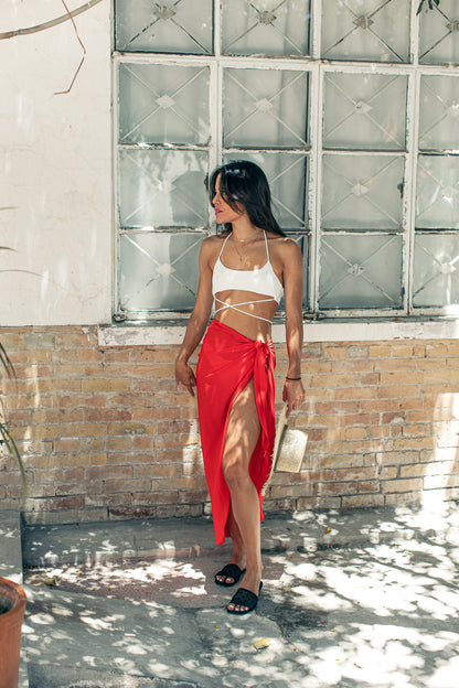 Pareo Liso Largo Rojo