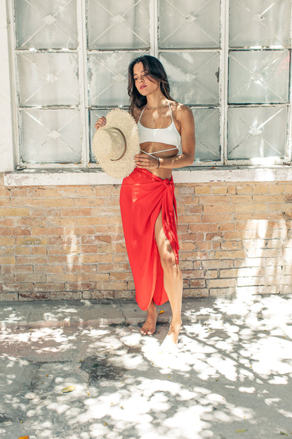 Pareo Liso Largo Rojo