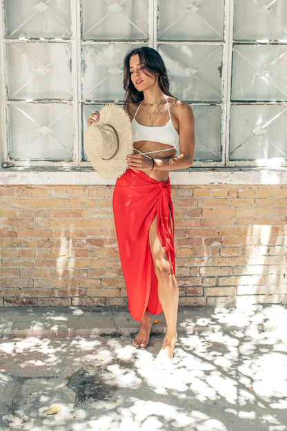 Pareo Liso Largo Rojo