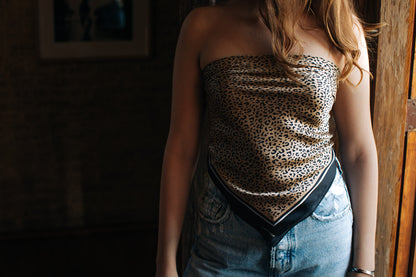 Pañuelo Cheetah cafe con negro