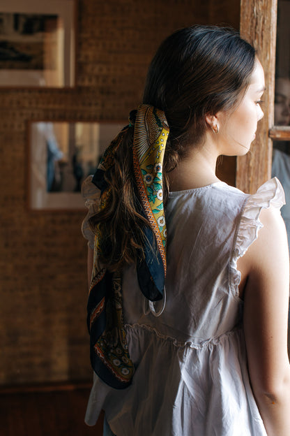 Pañuelo naturaleza verde con amarillo